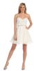 Strapless Lace Bust Short Homecoming Party Dress in Off White